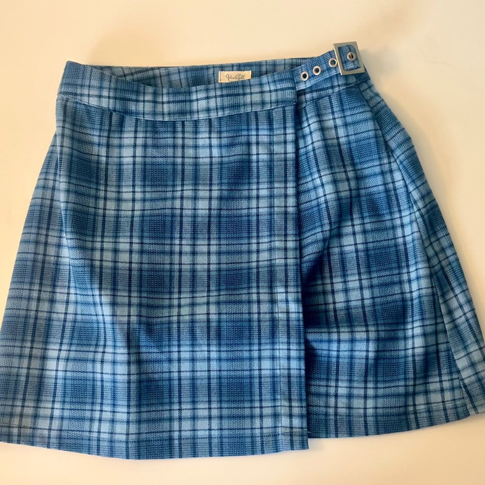 Brandy Melville John Galt Blue Plaid Cara Skirt - One Size Fits All!